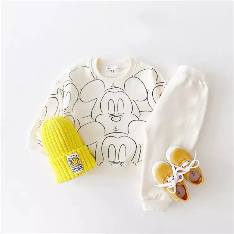 New Designer Cartoon Clothing Tracksuit Baby Boy Summer Printed Clothes T-shirt+shorts Baby Girl Casual Solid Color Sets