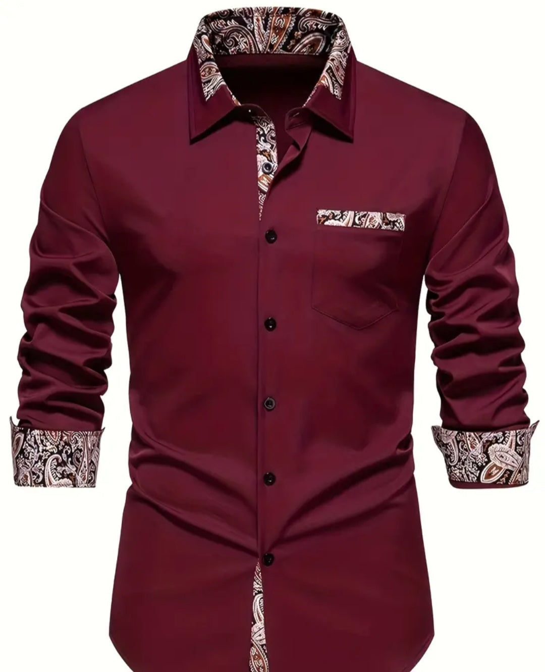 Men's Vintage Floral Pattern Graphic Print Shirt For Spring Fall Button Up Long Sleeve Shirt