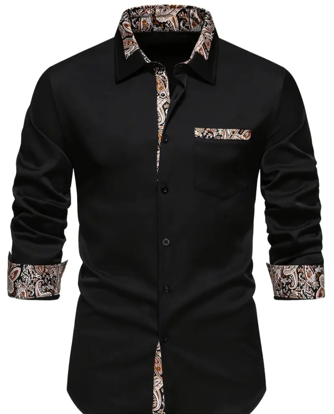 Men's Vintage Floral Pattern Graphic Print Shirt For Spring Fall Button Up Long Sleeve Shirt