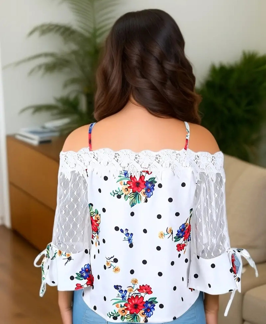 Floral Print Blouse, Casual Cold Shoulder Blouse For Spring, Women's Clothing