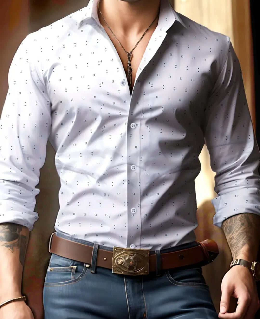 Fashionable And Simple Men's Long Sleeve Casual Lapel Simple Shirt, Trendy And Versatile, Suitable For Dates, For Formal Social Occasions And Appointments, For Summer Spring Fall