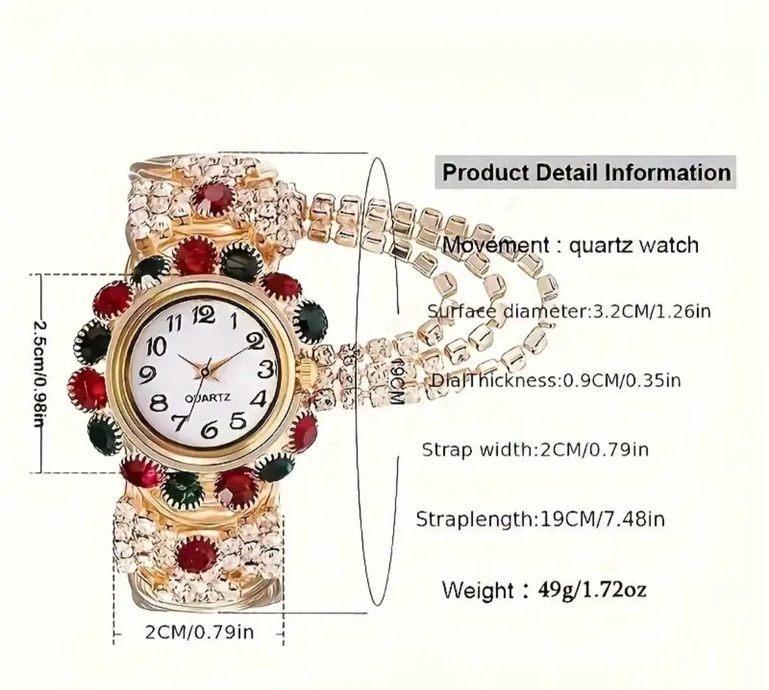 Glamorous Women's Quartz Chronograph Watch With Sparkling Rhinestones-Elegant Digital Dial, Zinc Alloy Band, Precise Timing Perfect Fashion