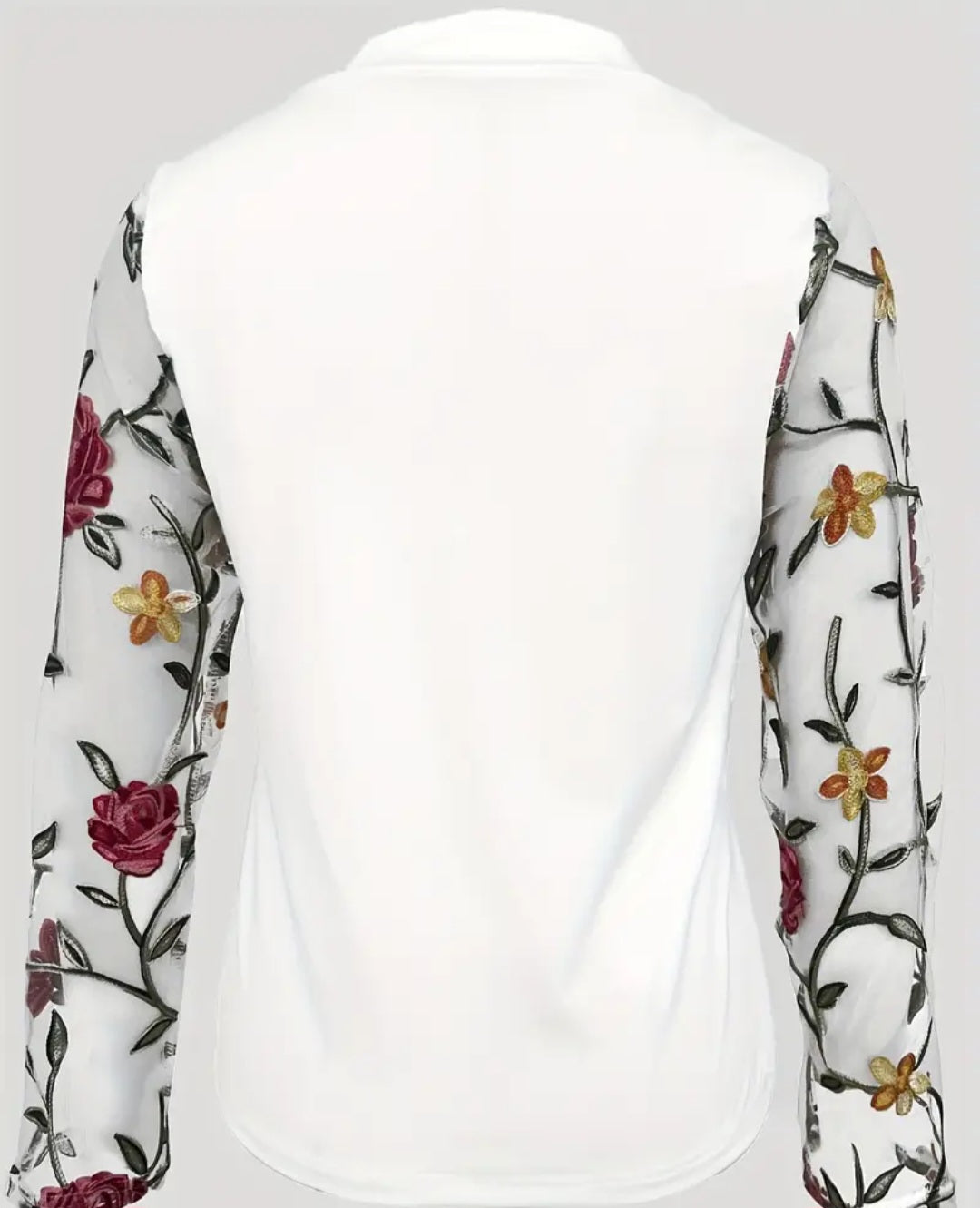 Floral Embroidered Open Front Blazer, Elegant Long Sleeve Blazer For Office & Work, Women's Clothing