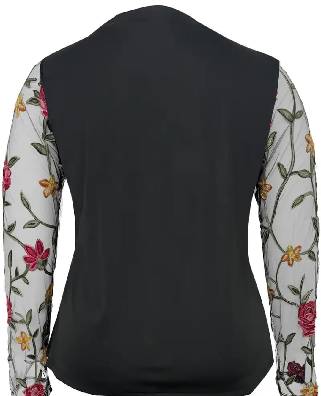 Floral Embroidered Open Front Blazer, Elegant Long Sleeve Blazer For Office & Work, Women's Clothing