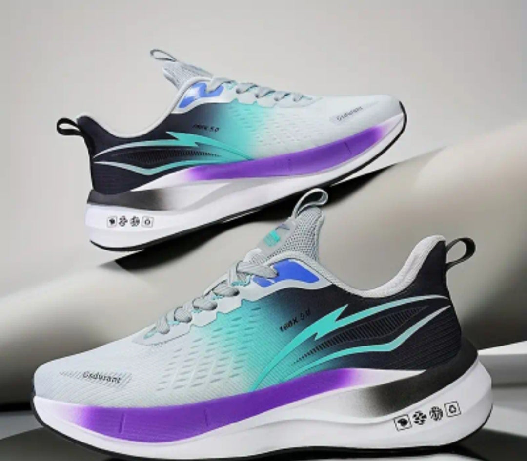 Men's Breathable Lightweight Running Shoes, Outdoor Athletic Walking Shoes, Men's Shock Absorption Lace Up Sneakers, Spring And Summer