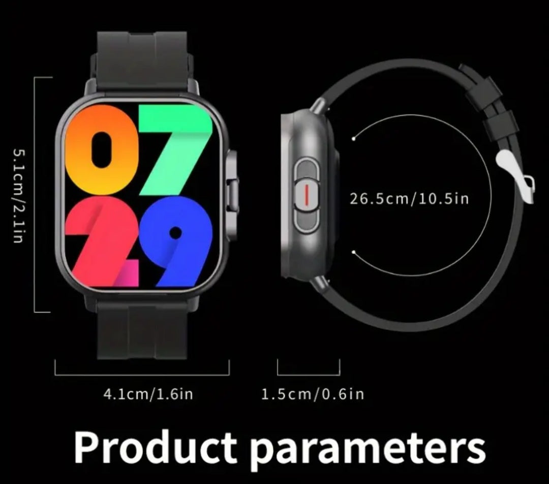 Funky Glow Smartwatch 2024, 2-in-l Earphone & Watch Combo, 4.65cm Sports Tracker, Wireless Calls, Remote Camera Control, Fitness Planning with 100+ Sport Modes, Sedentary Alert & Sleep Monitor, Compatible with Android/iPhone