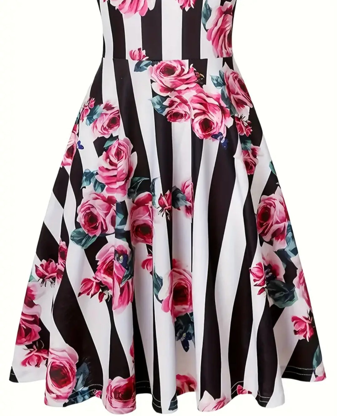 Floral Print Crew Neck Tank Dress, Casual Sleeveless A Line Dress For Spring & Summer, Women's Clothing