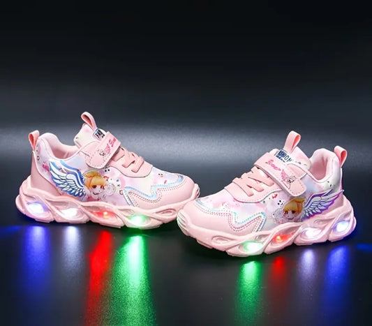 Girls Cartoon Cute Pattern Glowing Sneakers Running Shoes