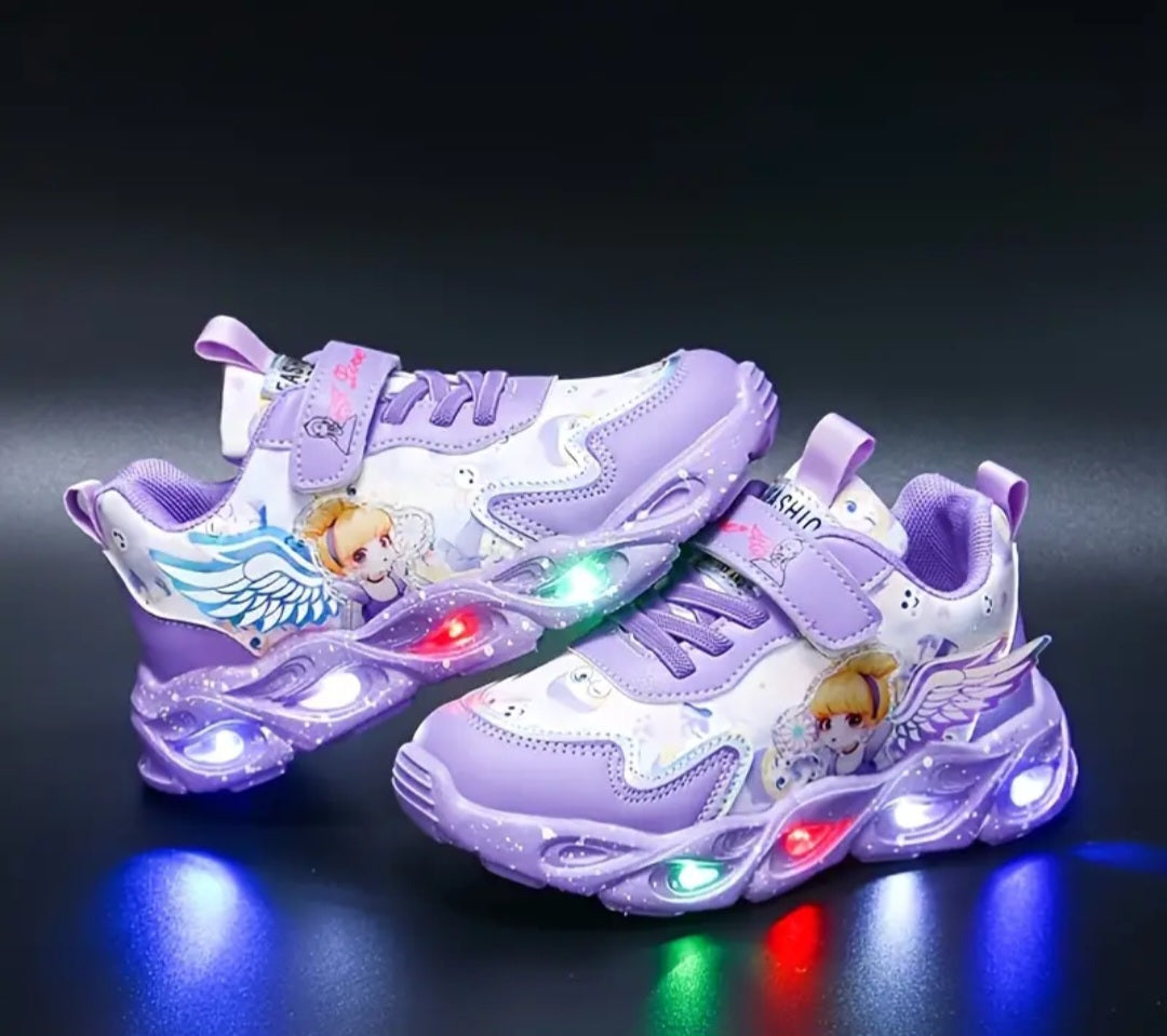 Girls Cartoon Cute Pattern Glowing Sneakers Running Shoes