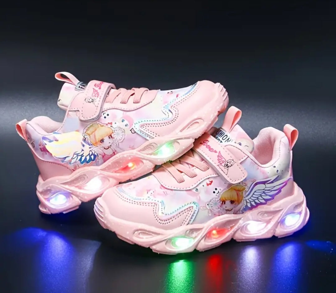 Girls Cartoon Cute Pattern Glowing Sneakers Running Shoes