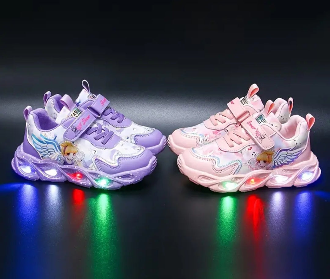 Girls Cartoon Cute Pattern Glowing Sneakers Running Shoes