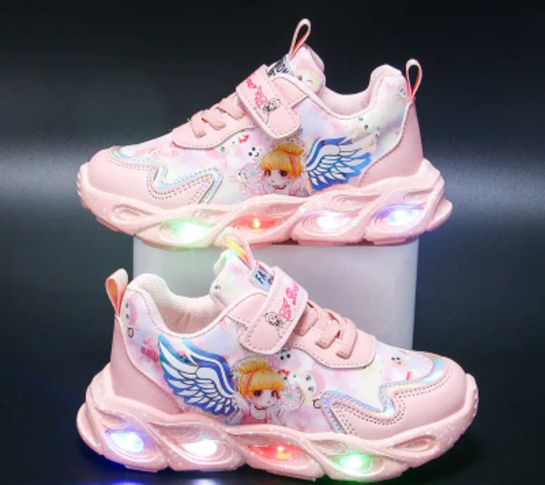 Girls Cartoon Cute Pattern Glowing Sneakers Running Shoes