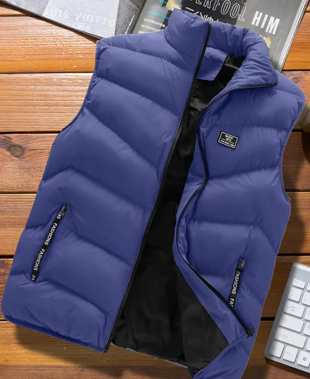 Warm Winter Vest, Men's Casual Zipper Pockets Stand Collar Zip Up Vest For Fall Winter