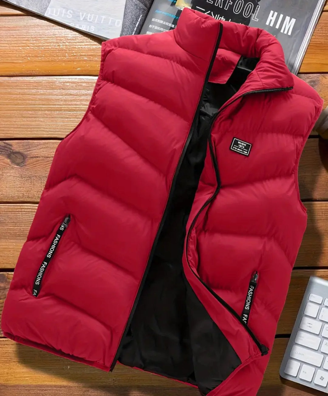 Warm Winter Vest, Men's Casual Zipper Pockets Stand Collar Zip Up Vest For Fall Winter