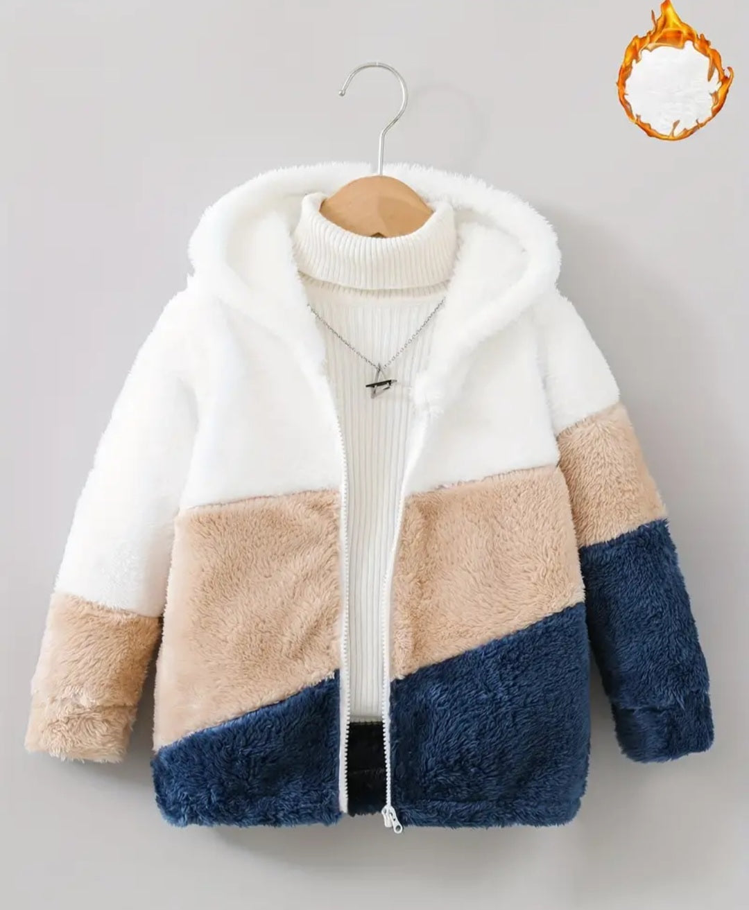 Boy's Casual Fashion Fleece Jacket with Hood and Zipper, Perfect for Fall/Winter Seasons, Suitable for Ages 12 and Under