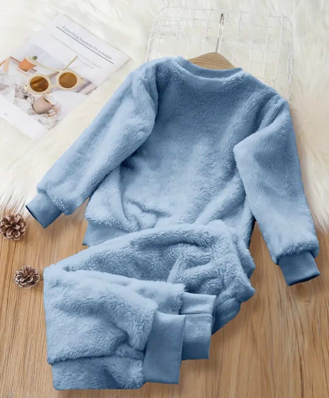 2pcs Boy's Comfy Fleece Outfit, Cat Embroidered Sweatshirt & Pants Set, Kid's Clothes For Fall Winter,