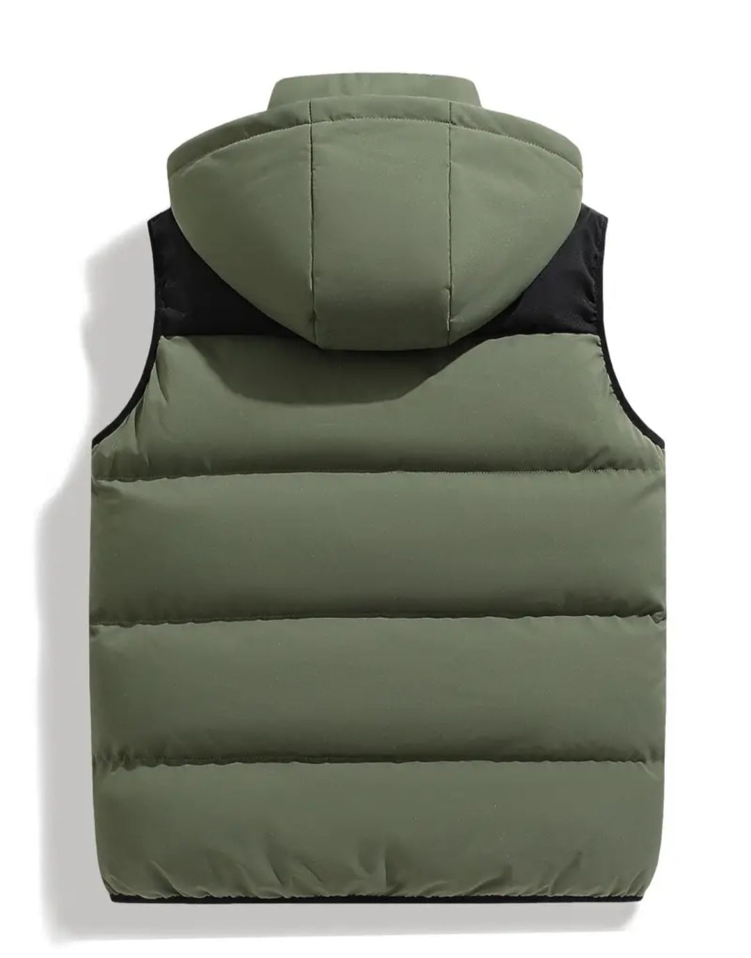 Casual Hooded Polyester Vest Sleeveless Padded Jacket with Pockets Zip Front Color Block for Men and Women - Thermal Insulated Outdoor Hiking Vest, Fall/ Winter Weather-Resistant Top