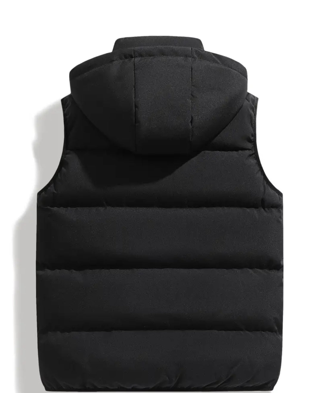 Casual Hooded Polyester Vest Sleeveless Padded Jacket with Pockets Zip Front Color Block for Men and Women - Thermal Insulated Outdoor Hiking Vest, Fall/ Winter Weather-Resistant Top