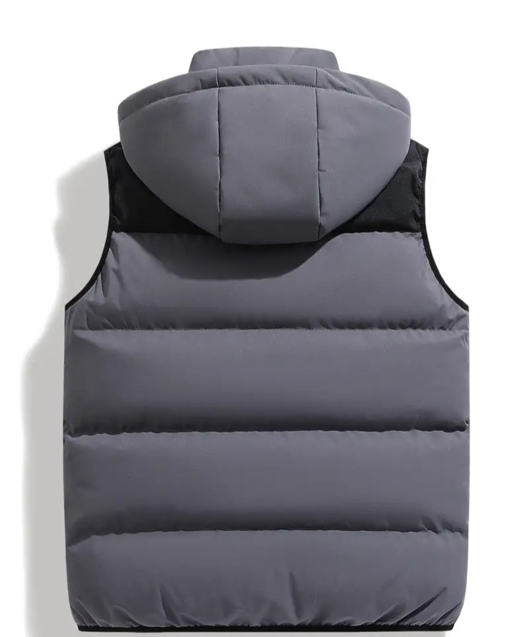 Casual Hooded Polyester Vest Sleeveless Padded Jacket with Pockets Zip Front Color Block for Men and Women - Thermal Insulated Outdoor Hiking Vest, Fall/ Winter Weather-Resistant Top